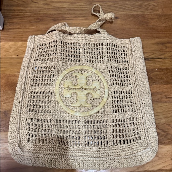 Tory Burch Beige Crochet Tote - Picture 1 of 2